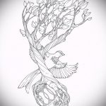 эскиз тату дерево №221 - крутой вариант рисунка, который удачно можно использовать для переработки и нанесения как тату дерево на руке мужские