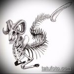 эскиз тату козел №36 - крутой вариант рисунка, который удачно можно использовать для переработки и нанесения как тату козел и ножи атомы