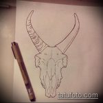 эскиз тату козел №733 - крутой вариант рисунка, который удачно можно использовать для доработки и нанесения как тату козел ест траву