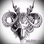 эскиз тату козел №25 - эксклюзивный вариант рисунка, который хорошо можно использовать для доработки и нанесения как тату козел и ножи атомы