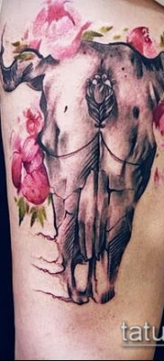 тату череп быка фото (значение) — пример интересного рисунка тату — 016 tatufoto.com