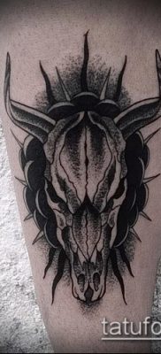 тату череп быка фото (значение) — пример интересного рисунка тату — 018 tatufoto.com