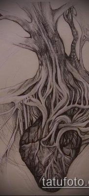 тату дерево с корнями (значение) — пример интересного рисунка тату — 002 tatufoto.com