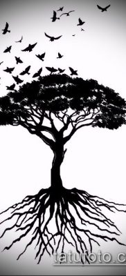 тату дерево с корнями (значение) — пример интересного рисунка тату — 011 tatufoto.com