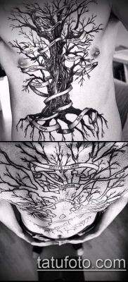 тату дерево с корнями (значение) — пример интересного рисунка тату — 019 tatufoto.com