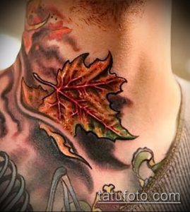 тату лист фото (значение) - пример интересного рисунка тату - 001 tatufoto.com