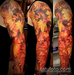 тату лист фото (значение) - пример интересного рисунка тату - 009 tatufoto.com