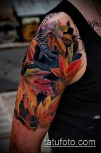 тату лист фото (значение) - пример интересного рисунка тату - 010 tatufoto.com