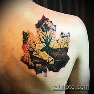 тату лист фото (значение) - пример интересного рисунка тату - 013 tatufoto.com