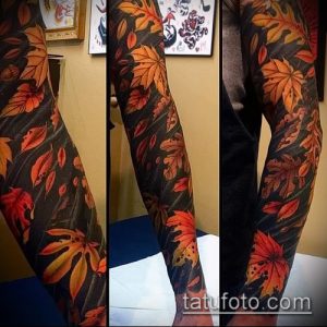 тату лист фото (значение) - пример интересного рисунка тату - 028 tatufoto.com
