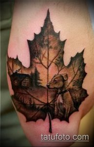 тату лист фото (значение) - пример интересного рисунка тату - 044 tatufoto.com