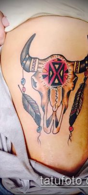 тату череп быка фото (значение) — пример интересного рисунка тату — 005 tatufoto.com