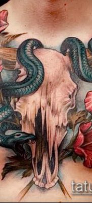 тату череп быка фото (значение) — пример интересного рисунка тату — 027 tatufoto.com