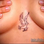 фото тату голубь №258 - крутой вариант рисунка, который легко можно использовать для переработки и нанесения как тату голубь с крестом