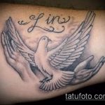 фото тату голубь №704 - интересный вариант рисунка, который успешно можно использовать для переработки и нанесения как тату на шее голуби