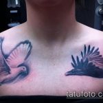 фото тату голубь №446 - эксклюзивный вариант рисунка, который легко можно использовать для переработки и нанесения как тату голубь на руке