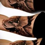 фото тату голубь №219 - достойный вариант рисунка, который легко можно использовать для переделки и нанесения как тату на груди голуби
