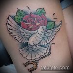 фото тату голубь №508 - достойный вариант рисунка, который удачно можно использовать для доработки и нанесения как тату голубь на руке