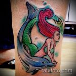 фото тату дельфин №434 - эксклюзивный вариант рисунка, который легко можно использовать для преобразования и нанесения как фото тату дельфин на лодыжке