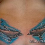 фото тату дельфин №508 - уникальный вариант рисунка, который легко можно использовать для преобразования и нанесения как фото тату дельфины на руке
