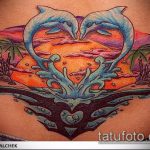 фото тату дельфин №563 - крутой вариант рисунка, который хорошо можно использовать для доработки и нанесения как фото тату дельфин на лодыжке