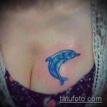 фото тату дельфин №353 - достойный вариант рисунка, который легко можно использовать для переработки и нанесения как фото тату дельфин на ноге