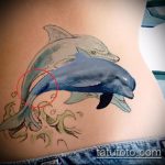 фото тату дельфин №571 - достойный вариант рисунка, который хорошо можно использовать для переделки и нанесения как фото тату дельфины на руке