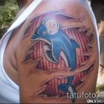 фото тату дельфин №838 - прикольный вариант рисунка, который легко можно использовать для переделки и нанесения как фото тату дельфин на лодыжке