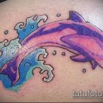 фото тату дельфин №896 - интересный вариант рисунка, который удачно можно использовать для переработки и нанесения как фото тату дельфина на запястье