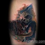 фото тату енот №442 - интересный вариант рисунка, который успешно можно использовать для переработки и нанесения как фото тату енота на икре