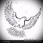 эскиз тату голубь №325 - интересный вариант рисунка, который удачно можно использовать для переделки и нанесения как тату голубь на руке