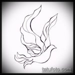 эскиз тату голубь №650 - крутой вариант рисунка, который хорошо можно использовать для доработки и нанесения как тату голубь на руке