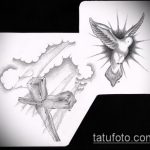 эскиз тату голубь №137 - крутой вариант рисунка, который удачно можно использовать для доработки и нанесения как голубь мира тату