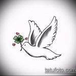 эскиз тату голубь №282 - достойный вариант рисунка, который удачно можно использовать для преобразования и нанесения как тату три голубя