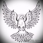 эскиз тату голубь №66 - уникальный вариант рисунка, который легко можно использовать для доработки и нанесения как тату на шее голуби