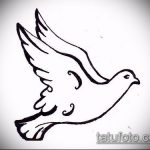 эскиз тату голубь №64 - достойный вариант рисунка, который успешно можно использовать для переработки и нанесения как тату голубь с крестом