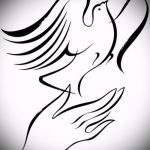 эскиз тату голубь №296 - эксклюзивный вариант рисунка, который удачно можно использовать для доработки и нанесения как тату голубь на руке