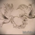 эскиз тату голубь №234 - интересный вариант рисунка, который легко можно использовать для переработки и нанесения как тату на груди голуби