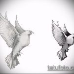 эскиз тату голубь №399 - классный вариант рисунка, который хорошо можно использовать для переделки и нанесения как тату голубь с крестом
