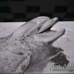 эскиз тату дельфин №528 - крутой вариант рисунка, который хорошо можно использовать для переработки и нанесения как татуировка дельфин кельтский