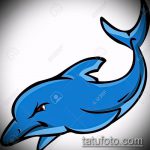 эскиз тату дельфин №125 - классный вариант рисунка, который успешно можно использовать для переработки и нанесения как татуировка дельфин и солнце