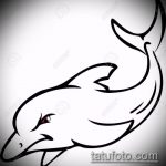 эскиз тату дельфин №882 - классный вариант рисунка, который удачно можно использовать для доработки и нанесения как татуировка дельфин значение на ноге