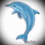 эскиз тату дельфин №130 - уникальный вариант рисунка, который хорошо можно использовать для переработки и нанесения как татуировка дельфин на запястье