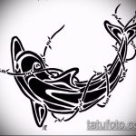 эскиз тату дельфин №572 - интересный вариант рисунка, который успешно можно использовать для переделки и нанесения как татуировка дельфин на запястье
