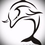 эскиз тату дельфин №462 - прикольный вариант рисунка, который удачно можно использовать для преобразования и нанесения как татуировка дельфин рука