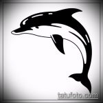 эскиз тату дельфин №880 - крутой вариант рисунка, который удачно можно использовать для переработки и нанесения как татуировка дельфин рука