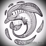 эскиз тату дельфин №616 - уникальный вариант рисунка, который удачно можно использовать для переработки и нанесения как татуировка дельфин значение на руке