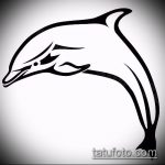 эскиз тату дельфин №899 - классный вариант рисунка, который успешно можно использовать для переработки и нанесения как татуировка дельфин на шее