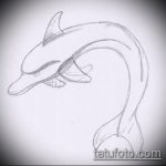 эскиз тату дельфин №639 - интересный вариант рисунка, который легко можно использовать для преобразования и нанесения как татуировка дельфин на руке