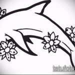 эскиз тату дельфин №64 - уникальный вариант рисунка, который хорошо можно использовать для переработки и нанесения как татуировка дельфин кельтский